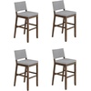 image:imageNathan James Irie Scandinavian Counter Height Cushioned Bar Stool Kitchen Bar Stool with Boucle Upholstery Metal Legs and Solid Wood Frame Cream BoucleBlack Set of 4GrayBrown