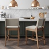 image:imageNathan James Irie Scandinavian Counter Height Cushioned Bar Stool Kitchen Bar Stool with Boucle Upholstery Metal Legs and Solid Wood Frame Cream BoucleBlack Set of 4Light Brown