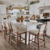 image:imageNathan James Irie Scandinavian Counter Height Cushioned Bar Stool Kitchen Bar Stool with Boucle Upholstery Metal Legs and Solid Wood Frame Cream BoucleBlack Set of 4Light Brown