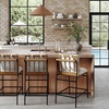 image:imageNathan James Irie Scandinavian Counter Height Cushioned Bar Stool Kitchen Bar Stool with Boucle Upholstery Metal Legs and Solid Wood Frame Cream BoucleBlack Set of 4Irie Light Brown