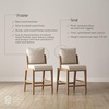 image:imageNathan James Irie Scandinavian Counter Height Cushioned Bar Stool Kitchen Bar Stool with Boucle Upholstery Metal Legs and Solid Wood Frame Cream BoucleBlack Set of 4Chuck FlaxLight Brown