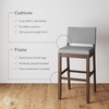 image:imageNathan James Irie Scandinavian Counter Height Cushioned Bar Stool Kitchen Bar Stool with Boucle Upholstery Metal Legs and Solid Wood Frame Cream BoucleBlack Set of 4GrayBrown