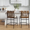 image:imageNathan James Irie Scandinavian Counter Height Cushioned Bar Stool Kitchen Bar Stool with Boucle Upholstery Metal Legs and Solid Wood Frame Cream BoucleBlack Set of 4Irie Light Brown