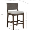 image:imageNathan James Irie Scandinavian Counter Height Cushioned Bar Stool Kitchen Bar Stool with Boucle Upholstery Metal Legs and Solid Wood Frame Cream BoucleBlack Set of 4GrayDark Brown