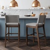 image:imageNathan James Irie Scandinavian Counter Height Cushioned Bar Stool Kitchen Bar Stool with Boucle Upholstery Metal Legs and Solid Wood Frame Cream BoucleBlack Set of 4GrayBrown