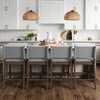 image:imageNathan James Irie Scandinavian Counter Height Cushioned Bar Stool Kitchen Bar Stool with Boucle Upholstery Metal Legs and Solid Wood Frame Cream BoucleBlack Set of 4GrayBrown