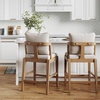 image:imageNathan James Irie Scandinavian Counter Height Cushioned Bar Stool Kitchen Bar Stool with Boucle Upholstery Metal Legs and Solid Wood Frame Cream BoucleBlack Set of 4Chuck FlaxLight Brown