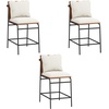 image:imageNathan James Irie Scandinavian Counter Height Cushioned Bar Stool Kitchen Bar Stool with Boucle Upholstery Metal Legs and Solid Wood Frame Cream BoucleBlack Set of 4Irie Light Brown