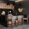image:imageNathan James Irie Scandinavian Counter Height Cushioned Bar Stool Kitchen Bar Stool with Boucle Upholstery Metal Legs and Solid Wood Frame Cream BoucleBlack Set of 4GrayBrown