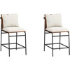 image:imageNathan James Irie Scandinavian Counter Height Cushioned Bar Stool Kitchen Bar Stool with Boucle Upholstery Metal Legs and Solid Wood Frame Cream BoucleBlack Set of 4Irie Light Brown