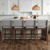 image:imageNathan James Irie Scandinavian Counter Height Cushioned Bar Stool Kitchen Bar Stool with Boucle Upholstery Metal Legs and Solid Wood Frame Cream BoucleBlack Set of 4GrayBrown
