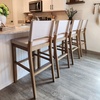 image:imageNathan James Irie Scandinavian Counter Height Cushioned Bar Stool Kitchen Bar Stool with Boucle Upholstery Metal Legs and Solid Wood Frame Cream BoucleBlack Set of 4Light Brown