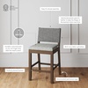 image:imageNathan James Irie Scandinavian Counter Height Cushioned Bar Stool Kitchen Bar Stool with Boucle Upholstery Metal Legs and Solid Wood Frame Cream BoucleBlack Set of 4GrayDark Brown