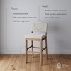 image:imageNathan James Irie Scandinavian Counter Height Cushioned Bar Stool Kitchen Bar Stool with Boucle Upholstery Metal Legs and Solid Wood Frame Cream BoucleBlack Set of 4Light Brown