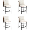 image:imageNathan James Irie Scandinavian Counter Height Cushioned Bar Stool Kitchen Bar Stool with Boucle Upholstery Metal Legs and Solid Wood Frame Cream BoucleBlack Set of 4Irie Light Brown