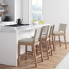 image:imageNathan James Irie Scandinavian Counter Height Cushioned Bar Stool Kitchen Bar Stool with Boucle Upholstery Metal Legs and Solid Wood Frame Cream BoucleBlack Set of 4Light Brown