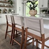 image:imageNathan James Irie Scandinavian Counter Height Cushioned Bar Stool Kitchen Bar Stool with Boucle Upholstery Metal Legs and Solid Wood Frame Cream BoucleBlack Set of 4Light Brown