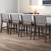 image:imageNathan James Irie Scandinavian Counter Height Cushioned Bar Stool Kitchen Bar Stool with Boucle Upholstery Metal Legs and Solid Wood Frame Cream BoucleBlack Set of 4GrayBrown