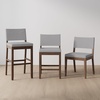 image:imageNathan James Irie Scandinavian Counter Height Cushioned Bar Stool Kitchen Bar Stool with Boucle Upholstery Metal Legs and Solid Wood Frame Cream BoucleBlack Set of 4GrayBrown