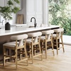 image:imageNathan James Irie Scandinavian Counter Height Cushioned Bar Stool Kitchen Bar Stool with Boucle Upholstery Metal Legs and Solid Wood Frame Cream BoucleBlack Set of 4Light BrownNatural Flax