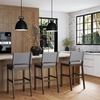 image:imageNathan James Irie Scandinavian Counter Height Cushioned Bar Stool Kitchen Bar Stool with Boucle Upholstery Metal Legs and Solid Wood Frame Cream BoucleBlack Set of 4GrayBrown