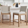 image:imageNathan James Irie Scandinavian Counter Height Cushioned Bar Stool Kitchen Bar Stool with Boucle Upholstery Metal Legs and Solid Wood Frame Cream BoucleBlack Set of 4Light Brown