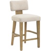 image:imageNathan James Irie Scandinavian Counter Height Cushioned Bar Stool Kitchen Bar Stool with Boucle Upholstery Metal Legs and Solid Wood Frame Cream BoucleBlack Set of 4FlaxLight Brown