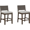 image:imageNathan James Irie Scandinavian Counter Height Cushioned Bar Stool Kitchen Bar Stool with Boucle Upholstery Metal Legs and Solid Wood Frame Cream BoucleBlack Set of 4GrayDark Brown