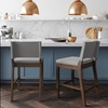 image:imageNathan James Irie Scandinavian Counter Height Cushioned Bar Stool Kitchen Bar Stool with Boucle Upholstery Metal Legs and Solid Wood Frame Cream BoucleBlack Set of 4GrayBrown
