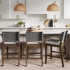 image:imageNathan James Irie Scandinavian Counter Height Cushioned Bar Stool Kitchen Bar Stool with Boucle Upholstery Metal Legs and Solid Wood Frame Cream BoucleBlack Set of 4GrayDark Brown