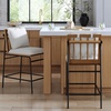 image:imageNathan James Irie Scandinavian Counter Height Cushioned Bar Stool Kitchen Bar Stool with Boucle Upholstery Metal Legs and Solid Wood Frame Cream BoucleBlack Set of 4Irie Light Brown