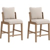 image:imageNathan James Irie Scandinavian Counter Height Cushioned Bar Stool Kitchen Bar Stool with Boucle Upholstery Metal Legs and Solid Wood Frame Cream BoucleBlack Set of 4Chuck FlaxLight Brown
