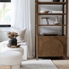 image:imageNathan James Iris 3 Tier Bookshelf Arched Bookcase Cabinet Solid Wood Bookcase with Cabinet Base Boho Bookshelf in Midnight Charcoal FinishIris Light Brown