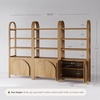image:imageNathan James Iris 3 Tier Bookshelf Arched Bookcase Cabinet Solid Wood Bookcase with Cabinet Base Boho Bookshelf in Midnight Charcoal FinishIris Light Brown