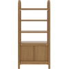 image:imageNathan James Iris 3 Tier Bookshelf Arched Bookcase Cabinet Solid Wood Bookcase with Cabinet Base Boho Bookshelf in Midnight Charcoal FinishIris Light Brown