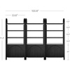 image:imageNathan James Iris 3 Tier Bookshelf Arched Bookcase Cabinet Solid Wood Bookcase with Cabinet Base Boho Bookshelf in Midnight Charcoal FinishIris Midnight Charcoal