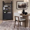 image:imageNathan James Iris 3 Tier Bookshelf Arched Bookcase Cabinet Solid Wood Bookcase with Cabinet Base Boho Bookshelf in Midnight Charcoal FinishIris Midnight Charcoal
