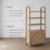 image:imageNathan James Iris 3 Tier Bookshelf Arched Bookcase Cabinet Solid Wood Bookcase with Cabinet Base Boho Bookshelf in Midnight Charcoal FinishRaw Oak