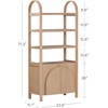 image:imageNathan James Iris 3 Tier Bookshelf Arched Bookcase Cabinet Solid Wood Bookcase with Cabinet Base Boho Bookshelf in Midnight Charcoal FinishRaw Oak