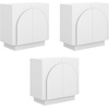 image:imageNathan James Iris MidCentury Modern Credenza White TV Stand Living Room Wood Storage Cabinet with Arched Cabinet Doors Set of 3White