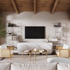 image:imageNathan James Iris MidCentury Modern Credenza White TV Stand Living Room Wood Storage Cabinet with Arched Cabinet Doors Set of 3White