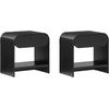 image:imageNathan James Iris MidCentury Modern Nightstand with Drawer End Table with Storage for Bedroom or Living Room with Rounded Silhouette Black Oak Set of 2