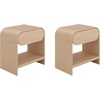 image:imageNathan James Iris MidCentury Modern Nightstand with Drawer End Table with Storage for Bedroom or Living Room with Rounded Silhouette Light Oak Set of 2