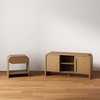 image:imageNathan James Iris MidCentury Modern Nightstand with Drawer Wooden Bedside Table for Bedroom or Living Room with Rounded Silhouette