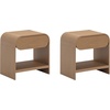image:imageNathan James Iris MidCentury Modern Nightstand with Drawer Wooden Bedside Table for Bedroom or Living Room with Rounded Silhouette Set of 2