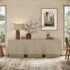 image:imageNathan James Iris MidCentury Modern White Wood Credenza with Arched Cabinet Doors for Living RoomBeige