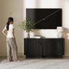 image:imageNathan James Iris MidCentury Modern White Wood Credenza with Arched Cabinet Doors for Living RoomBlack Oak