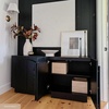 image:imageNathan James Iris MidCentury Modern White Wood Credenza with Arched Cabinet Doors for Living RoomBlack Oak