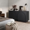 image:imageNathan James Iris MidCentury Modern White Wood Credenza with Arched Cabinet Doors for Living RoomBlack Oak