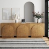 image:imageNathan James Iris MidCentury Modern White Wood Credenza with Arched Cabinet Doors for Living RoomBrushed Light Brown